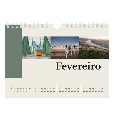Calendário A5 horizontal — Vistas do mundo [Fevereiro]