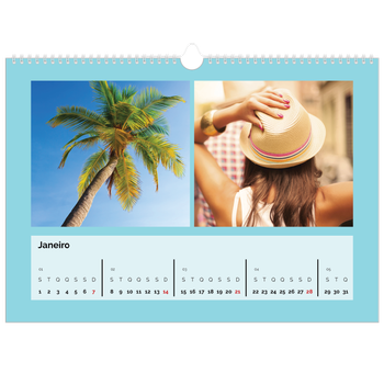 Calendário fotográfico horizontal A3 — Brilhante e arrojado