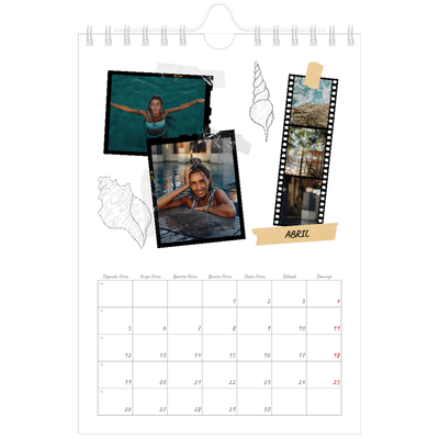 Calendário A5 — Estilo de álbum de recortes [Abril]