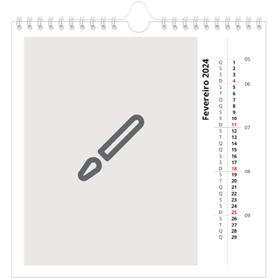 Calendário quadrado — Desenhe o seu próprio produto [Fevereiro]