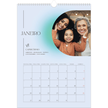 Calendário fotográfico A3 — Degradê de astrologia