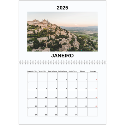 Calendário A4 duplo — Fotografia simples [Janeiro]