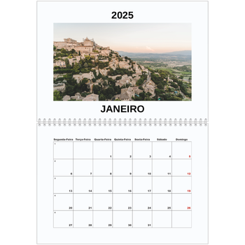 Calendário fotográfico duplo A4 — Fotografia simples