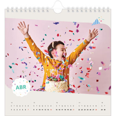 Calendário quadrado — Aniversário icónico [Abril]