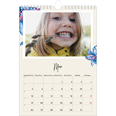 Calendário fotográfico A4 — Flores pintadas [capa]