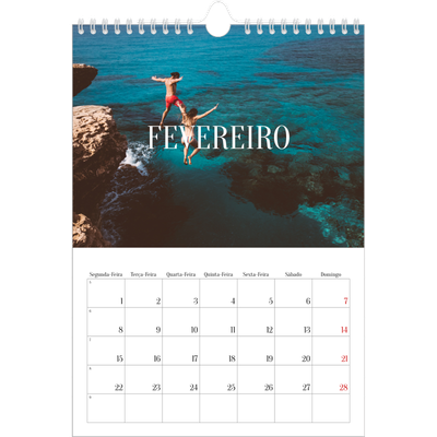 Calendário fotográfico A4 — Escapadinha infinita [Fevereiro]