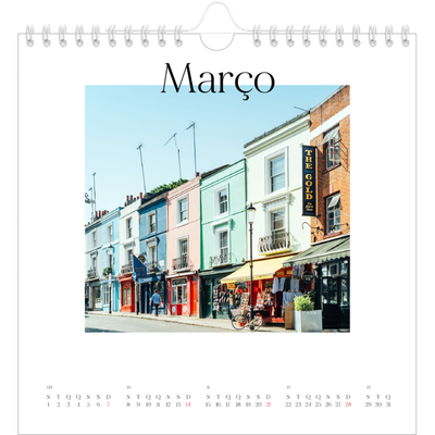 Calendário quadrado — O meu diário de viagem [Março]