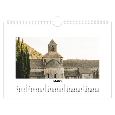 Calendário A4 horizontal — Fotografia simples [capa]