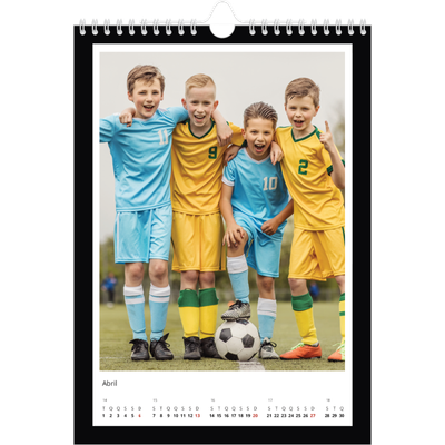 Calendário fotográfico A4 — Moldura preta [Abril]