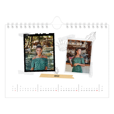 Calendário A5 horizontal — Estilo de álbum de recortes [Maio]