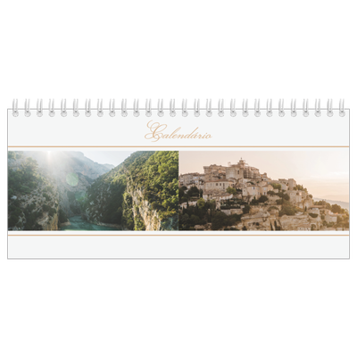 Calendários de mesa — Faixa de script dourada [capa]