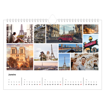 Calendário de Fotografias A4 Paisagem — Moldura