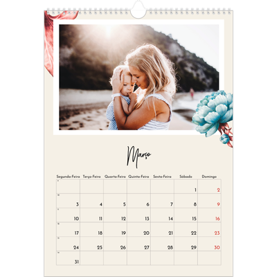 Calendário A3 — Flores pintadas [Março]