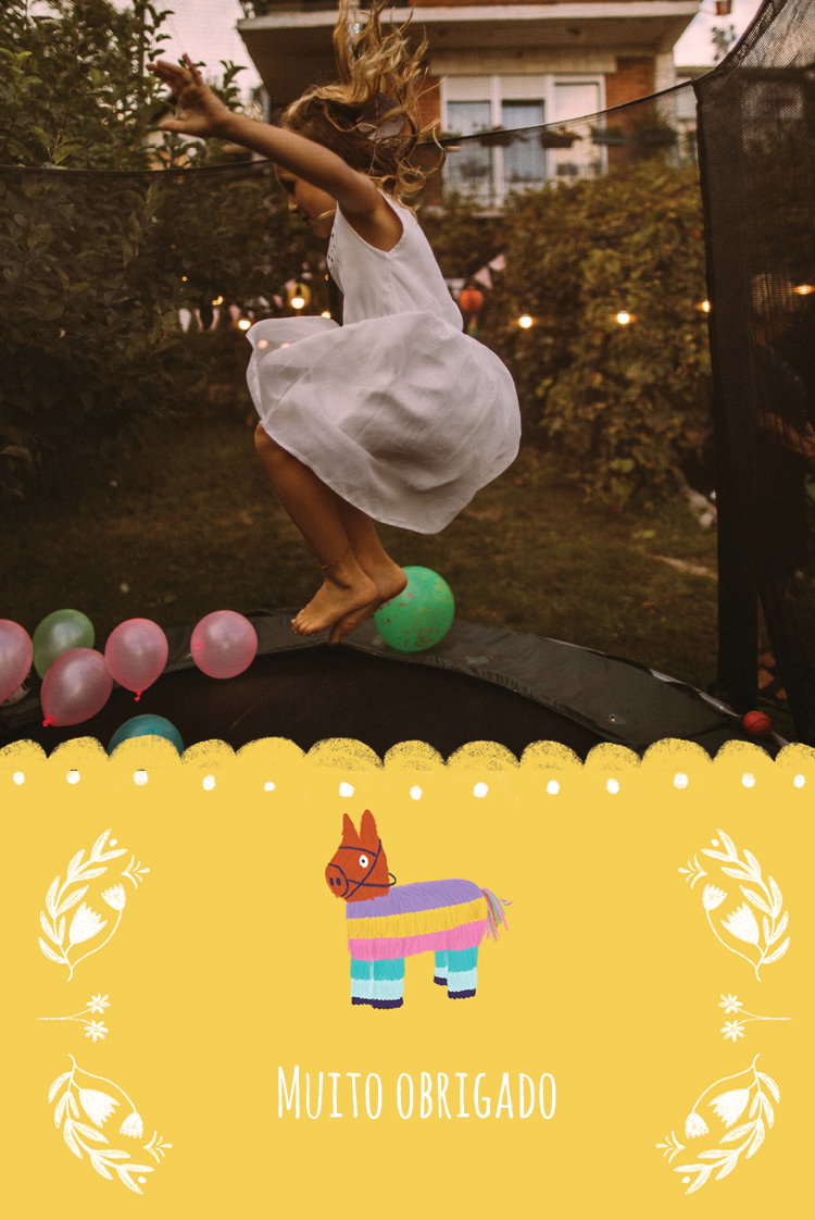 Cartões de agradecimento — Festa Pinata