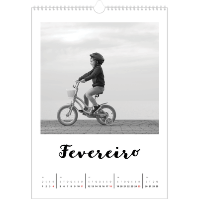 Calendário fotográfico A4 — Escrito à mão [Fevereiro]