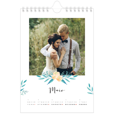 Calendário A5 — Ilustrações de flores [capa]