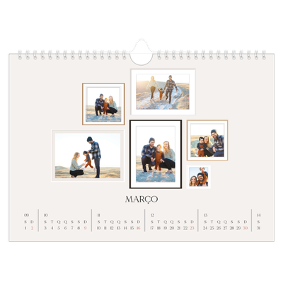 Calendário A4 horizontal — Galeria de fotografias de parede [Março]