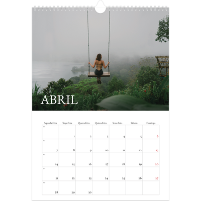 Calendário A3 — Serifa simples [Abril]