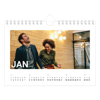 Calendário de Fotografias A5 Paisagem — Mês grande