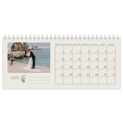 Calendários de mesa — Iniciais em flor [Fevereiro]