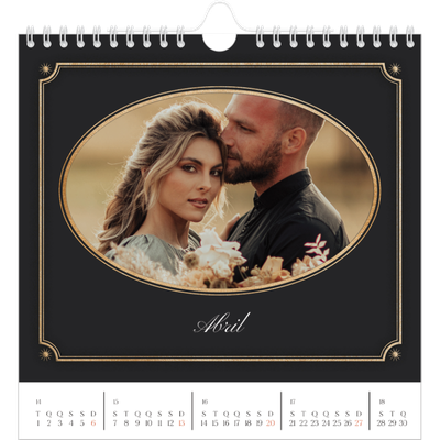 Calendário quadrado — Clássico vintage [Abril]