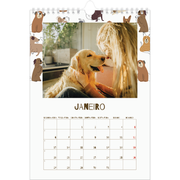 Calendário fotográfico A4 — Cãozinho brincalhão