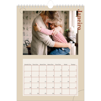 Calendário fotográfico A4 — Texto assimétrico