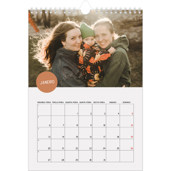 Calendário fotográfico A4 — Autocolante de fotografia
