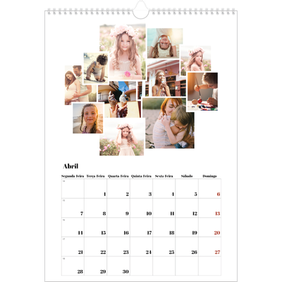 Calendário A3 — Formas de colagem [Abril]