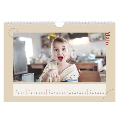 Calendário A4 horizontal — Texto assimétrico [capa]