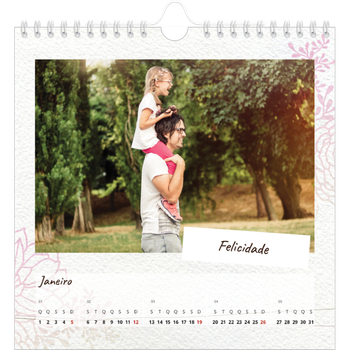 Calendário fotográfico quadrado — Embrulho floral