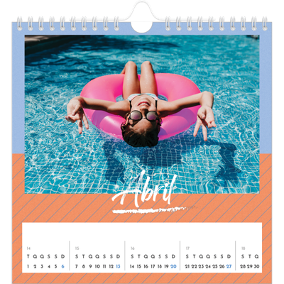 Calendário quadrado — Cor e padrão [Abril]