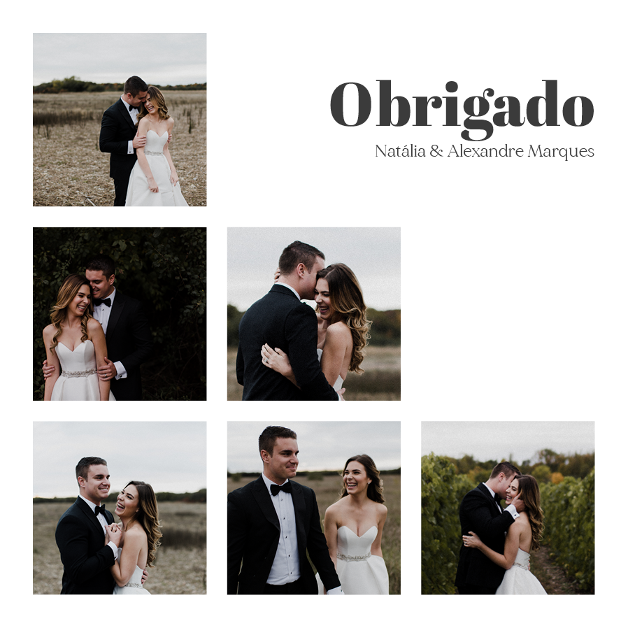 Cartões de agradecimento — Data diagonal