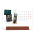 Calendário de mesa com suporte em madeira - horizontal  — Estilo de álbum de recortes [Abril]