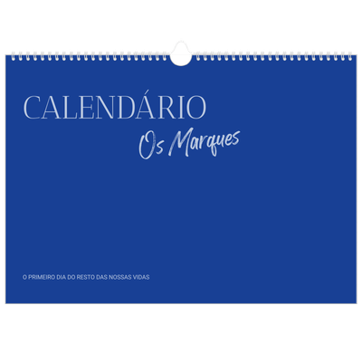 Calendário A3 Horizontal — Clássico cobalto [capa]