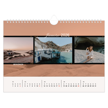 Calendário de Fotografias A4 Paisagem — Aventura e desejo de viajar
