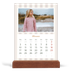 Calendário de mesa com suporte em madeira - vertical  — Escrita e riscas [Fevereiro]
