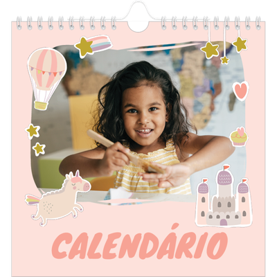 Calendário quadrado — Unicórnio arco-íris [capa]