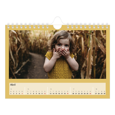 Calendário A5 horizontal — Cores da terra [Abril]