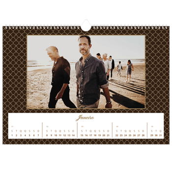 Calendário fotográfico horizontal A3 — Vintage monocromático