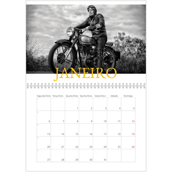 Calendário fotográfico duplo A4 — Estilo Heritage