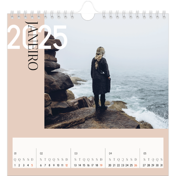 Calendário fotográfico quadrado — Texto sobreposto