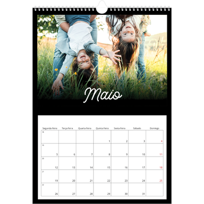 Calendário A3 — Preto mínimo [capa]