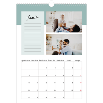 Calendário fotográfico A3 — Calendário da lista