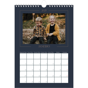 Calendário fotográfico A4 — Azul da Prússia