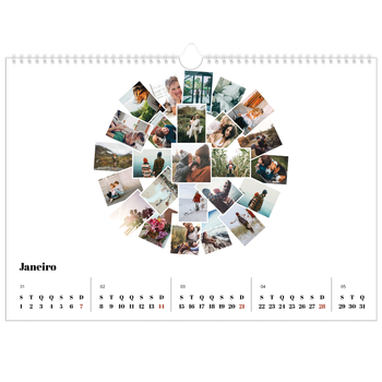 Calendário fotográfico horizontal A3 — Formas de colagem