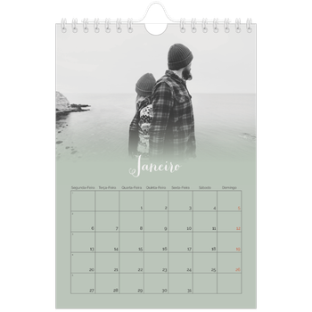 Calendário A5 — Verde enevoado