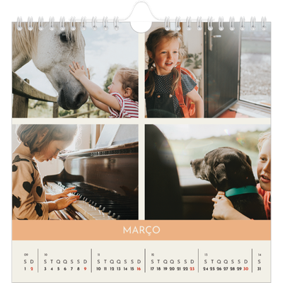 Calendário quadrado — Capítulos pastel [Março]