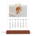 Calendário de mesa com suporte em madeira - vertical  — Texto dourado grande [Março]