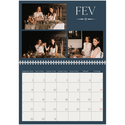 Calendário A4 duplo — Ardósia e serifas [Fevereiro]